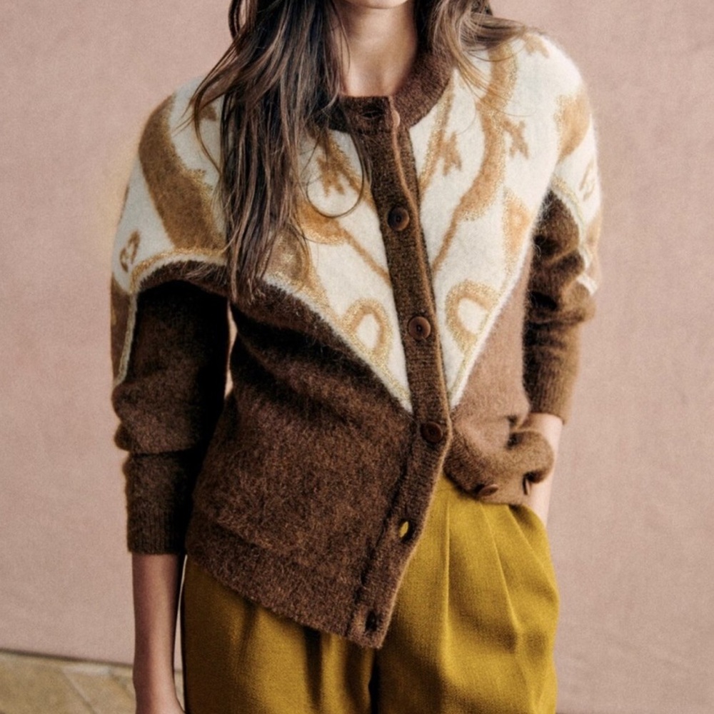 Sezane Margaux Cardigan - Camel